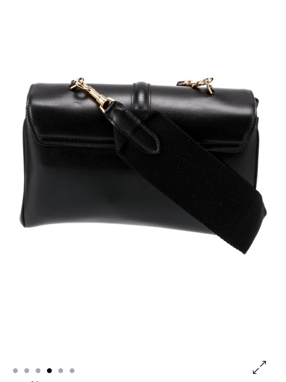Celine Teen Soft Black Leather Shoulder Bag with Gold Hardware and Wide Strap - Picture 5 of 5